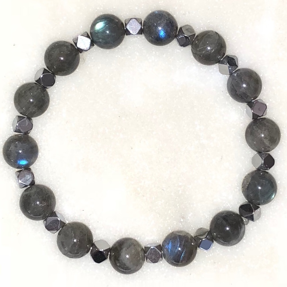 Labradorite and Hematite Bracelet